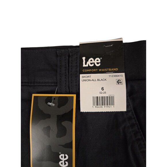 NWT Lee Women's Mid Rise Skort, Size 6 - Comfort Waistband  - Black - Waist 28" - Picture 4 of 7
